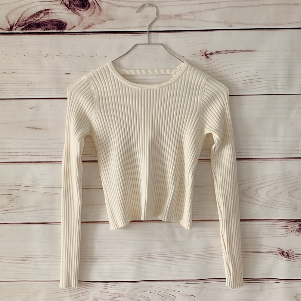 Zara Ribbed Top With Open Back - Picture 2 of 5